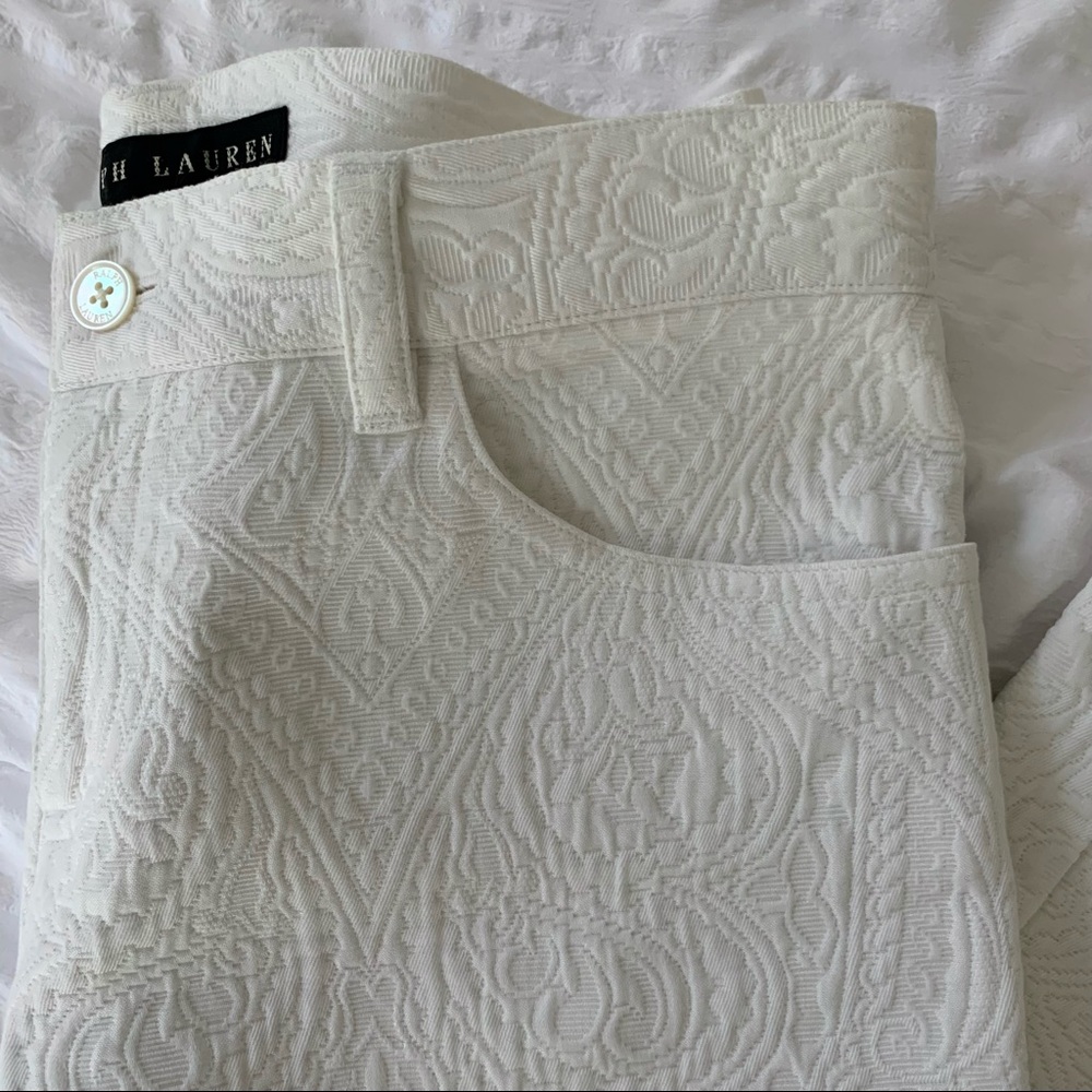 Ralph Lauren White Paisley Pants - Picture 16 of 16